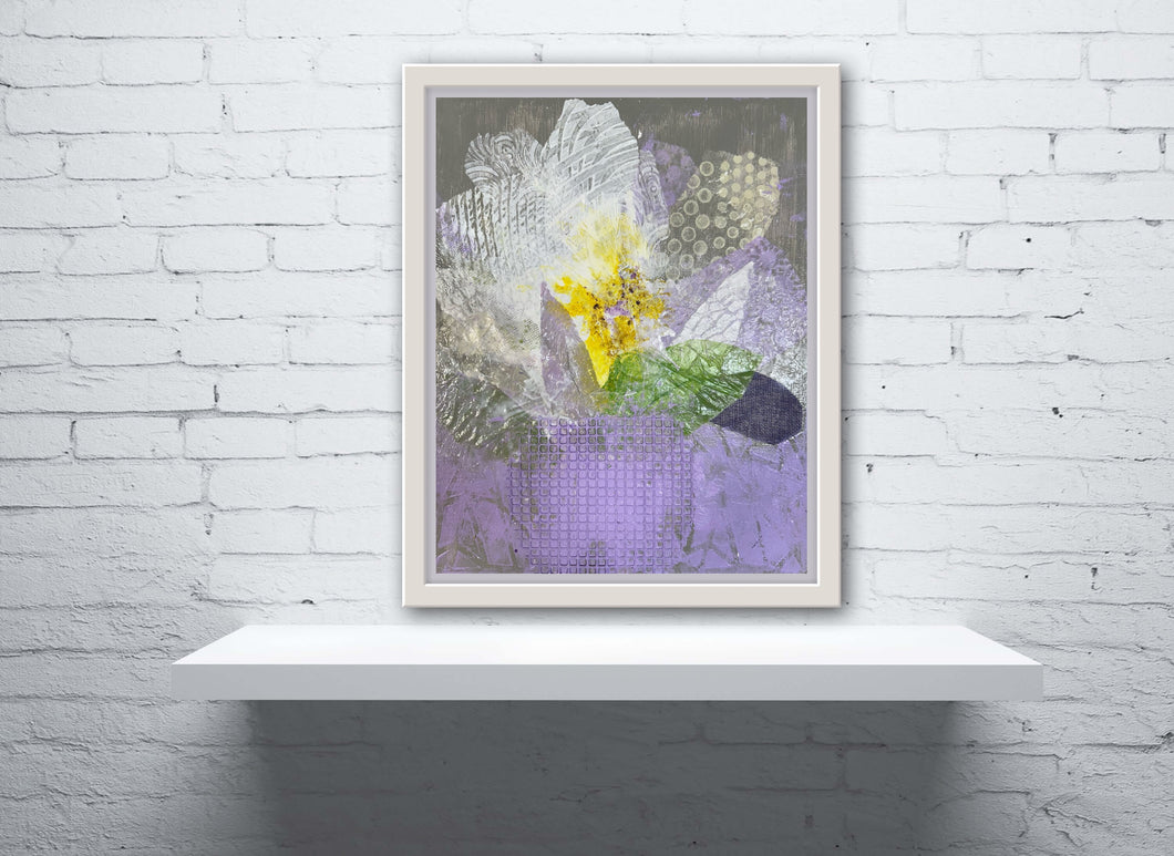 Flowers in Purple Vase (11 x 14 x 1.5)