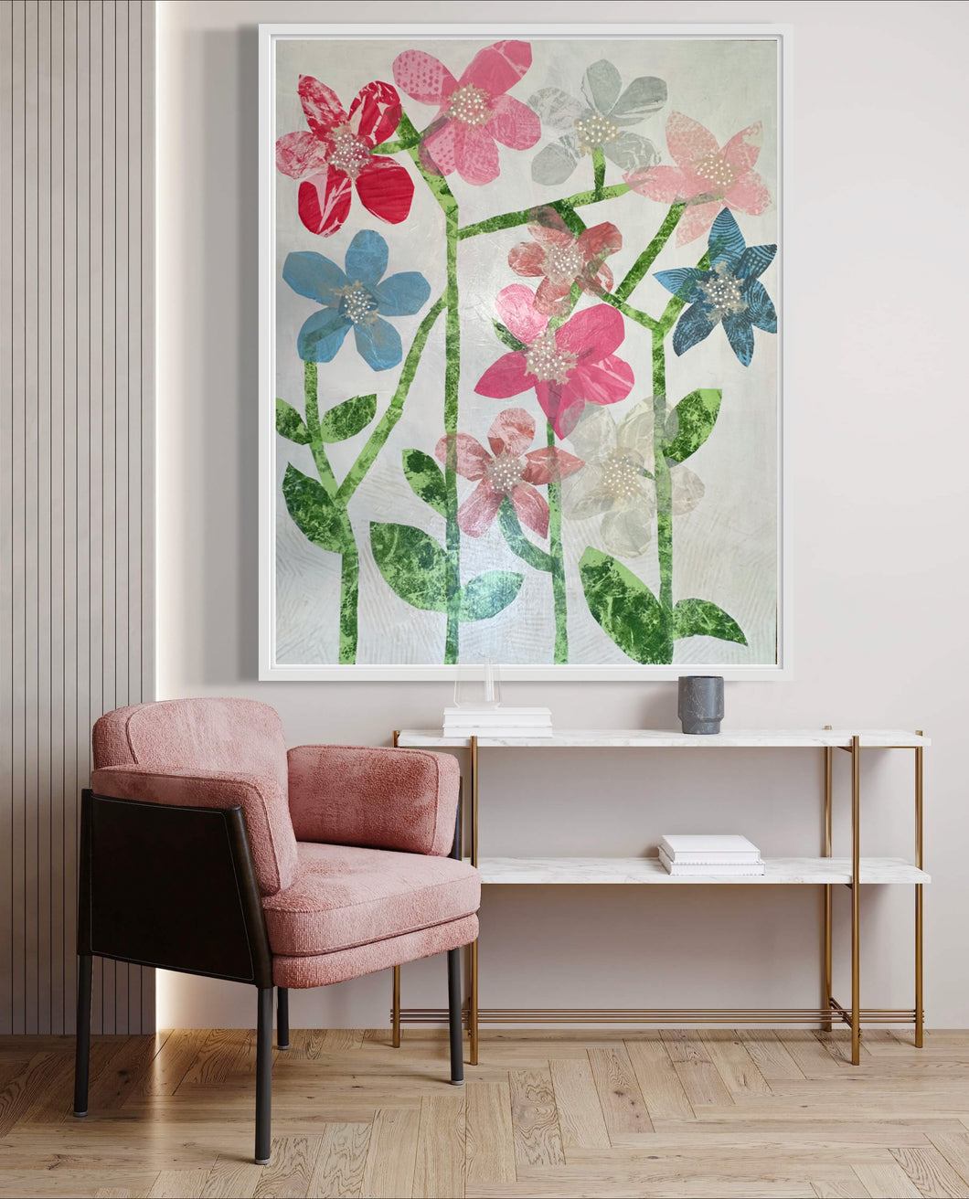 Joyful Blossoms (48 x 60 x1.5) Commission