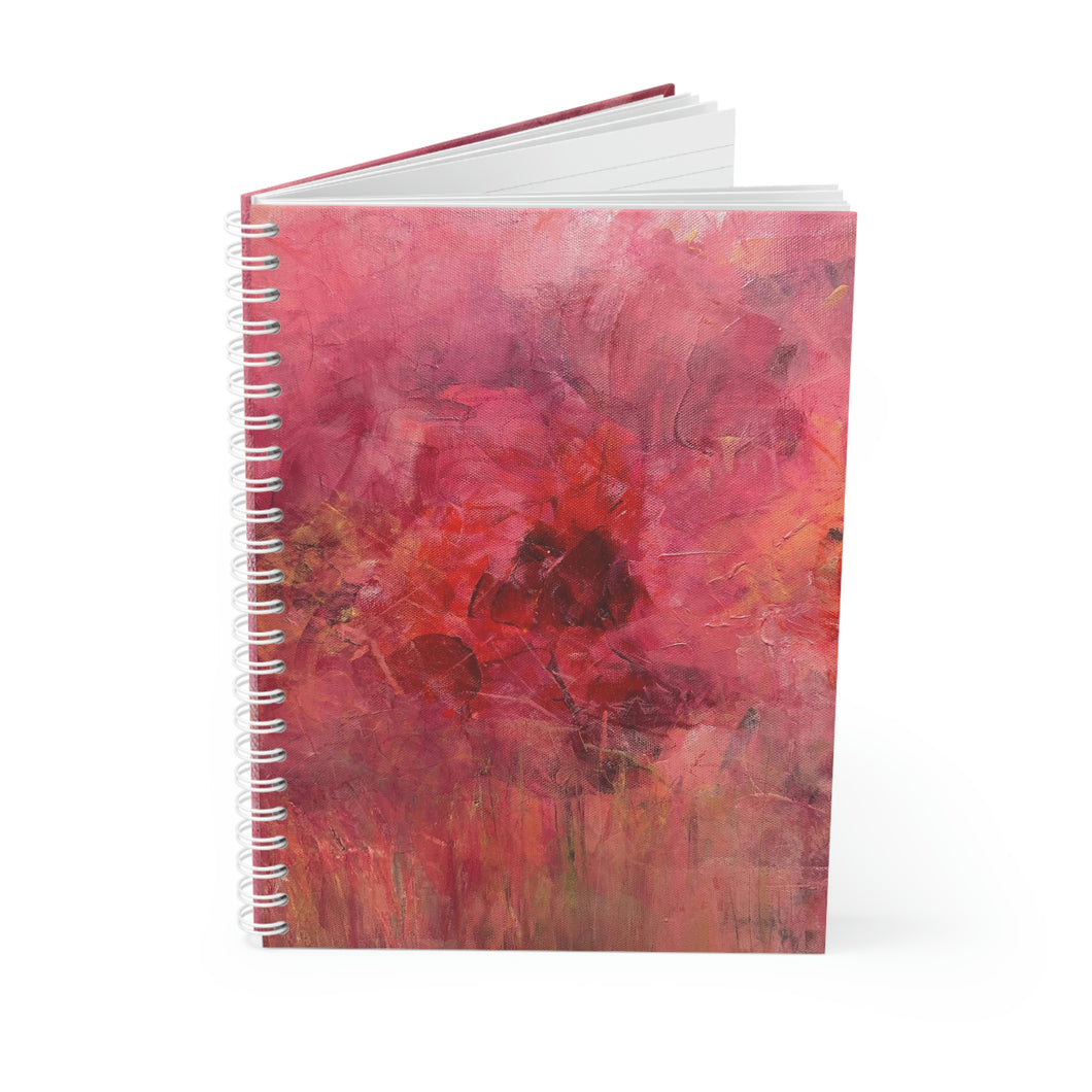 Many Pink Flowers Spiral Notebook (Lined Pages)