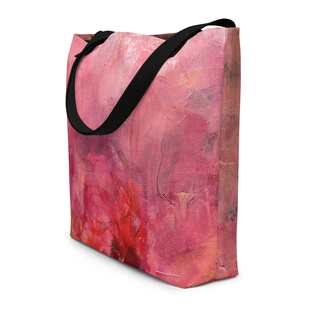 Many Pink Flowers Large Tote Bag