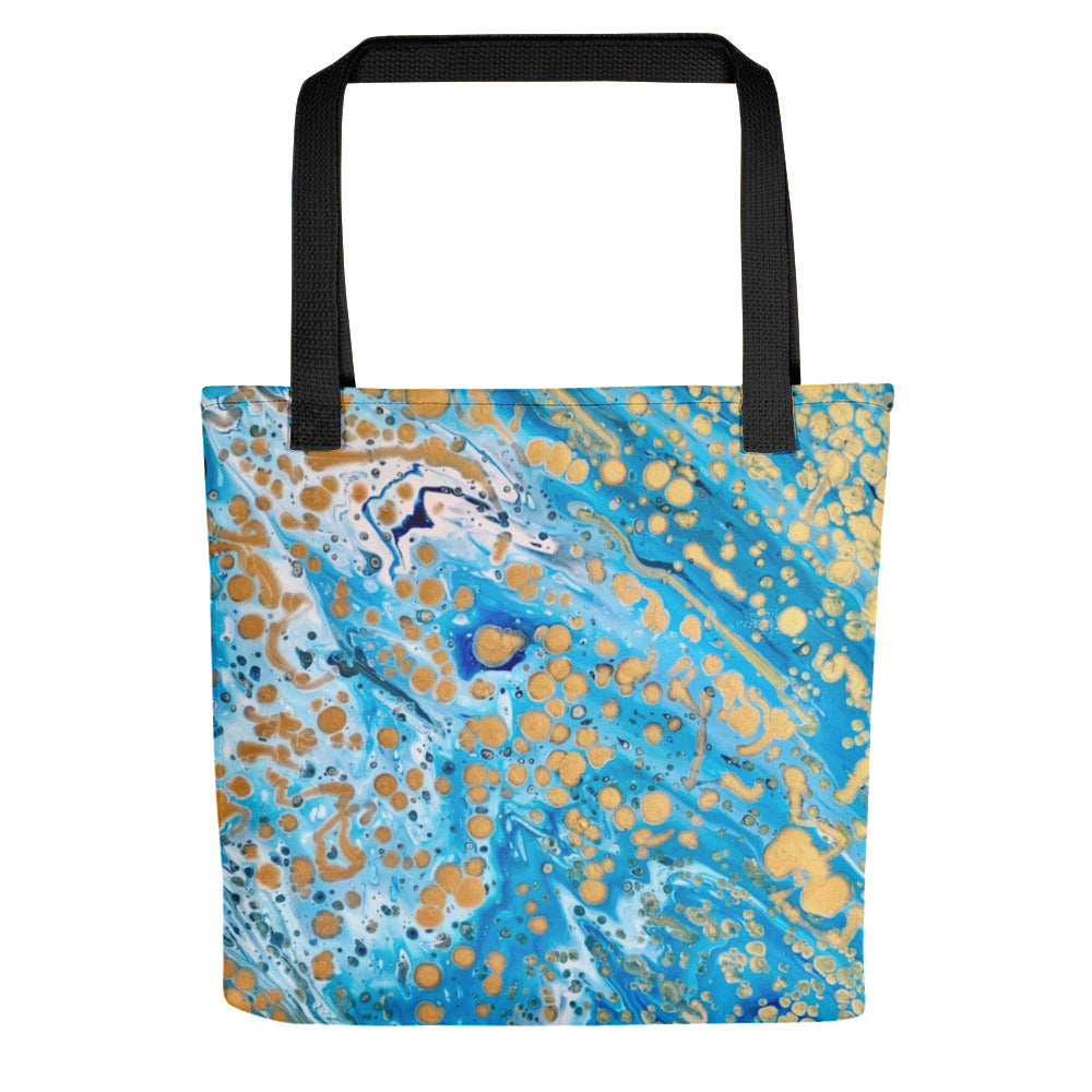 Blue and Gold Tote bag (15 x 15)