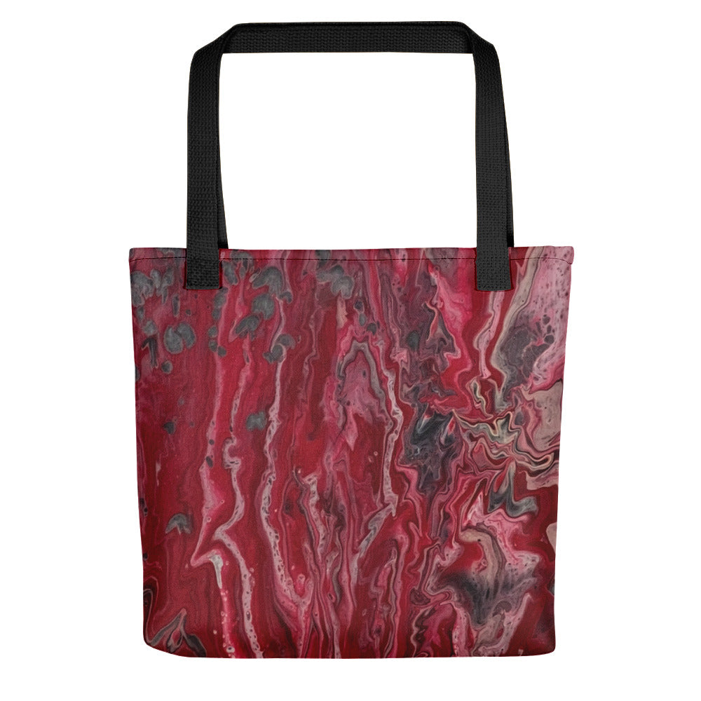 Red, Black and Silver Tote Bag (15 x 15)