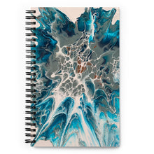 Load image into Gallery viewer, Blue Web Bloom Spiral notebook
