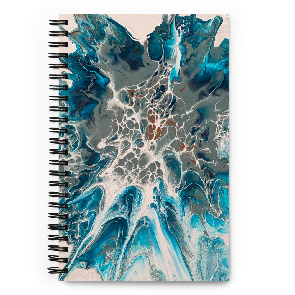 Blue Web Bloom Spiral notebook